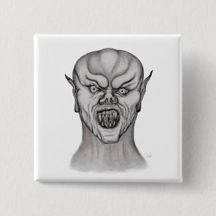 Chapa Cuadrada Diseño en blanco y negro de vampiros