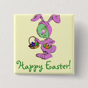 Chapa Cuadrada Diseño extranjero del conejito de pascua de la