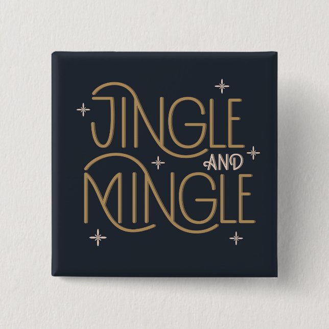 Chapa Cuadrada Diseño festivo de jingle y mingle (Anverso)