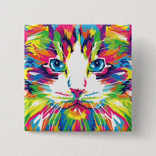 Chapa Cuadrada Diseño geométrico prismático de cara de gato-32453