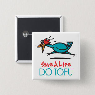 Chapa Cuadrada Diseño humorístico de tofu