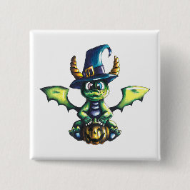 Chapa Cuadrada Diseño mágico de dragones de Halloween