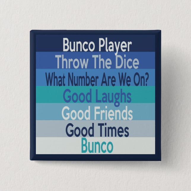 Chapa Cuadrada Diseño moderno de la raya del jugador de Bunco (Anverso)