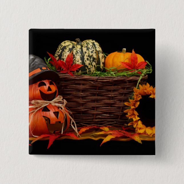 Chapa Cuadrada Diseño oscuro de Halloween (Anverso)