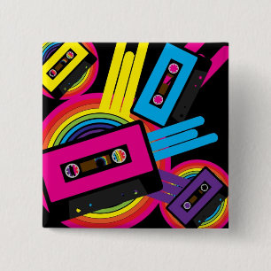 Chapa Cuadrada Diseño retro del fiesta