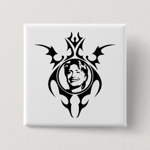 Chapa Cuadrada Diseño tribal de Hillary Clinton