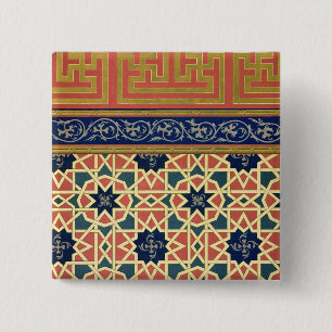Chapa Cuadrada Diseños decorativos árabes (litho del color)