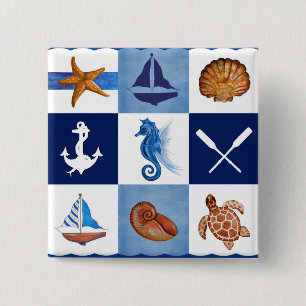 Chapa Cuadrada Diseños oceánicos náuticos