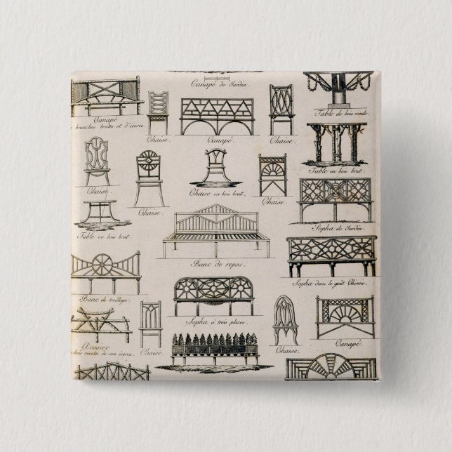 Chapa Cuadrada Diseños para los asientos de jardín, 'de un (Anverso)