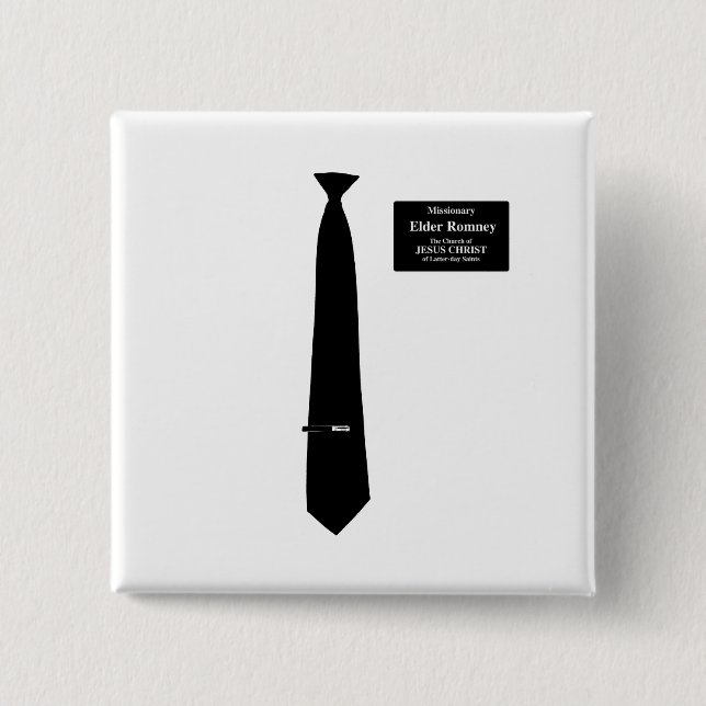 Chapa Cuadrada Disfraz misionero de Romney (Anverso)