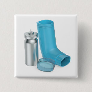 Chapa Cuadrada Dispositivo inhalador portátil azul para el asma