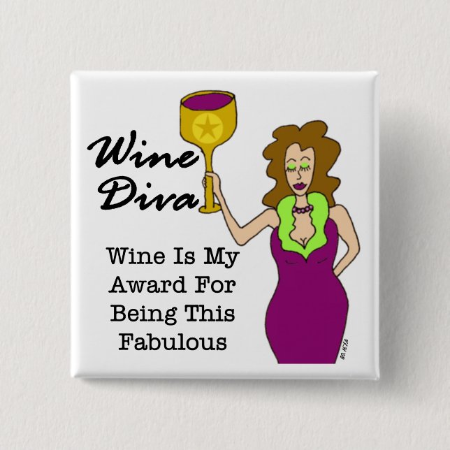 Chapa Cuadrada Diva del vino "fabulosa " (Anverso)