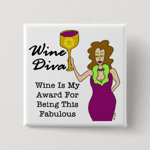 Chapa Cuadrada Diva del vino "fabulosa "