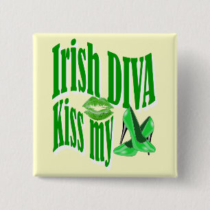 Chapa Cuadrada Diva irlandesa divertida Día de San Patricio