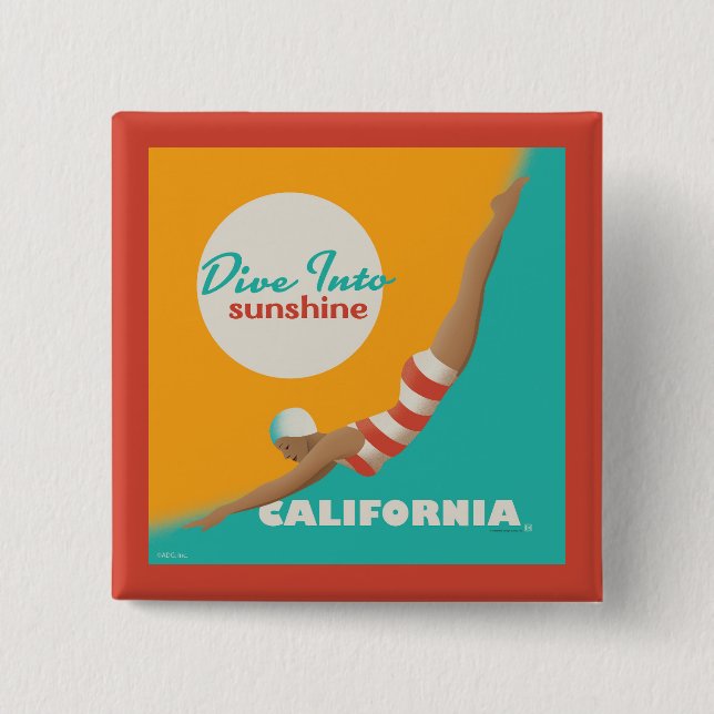 Chapa Cuadrada Dive Into Sunshine | California (Anverso)