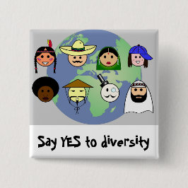 Chapa Cuadrada Diversidad del racismo anti mundial de la gente