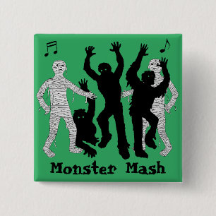 Chapa Cuadrada Diversión de Halloween Fiesta de Baile Monster Mas