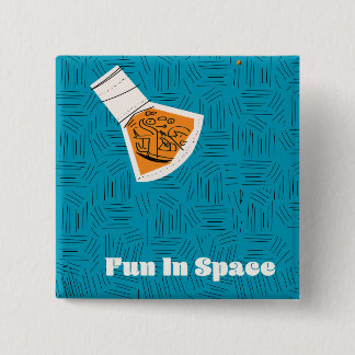 Chapa Cuadrada Diversión en el poster espacial Space Vintage