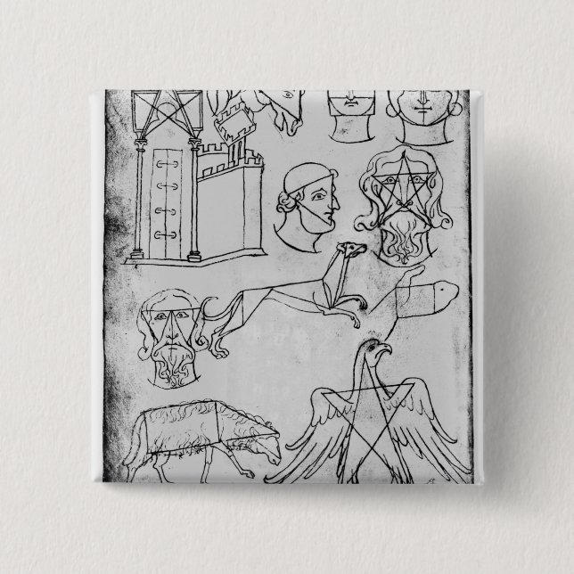 Chapa Cuadrada Diversos dibujos de ms Fr 19093 fol.18v (Anverso)