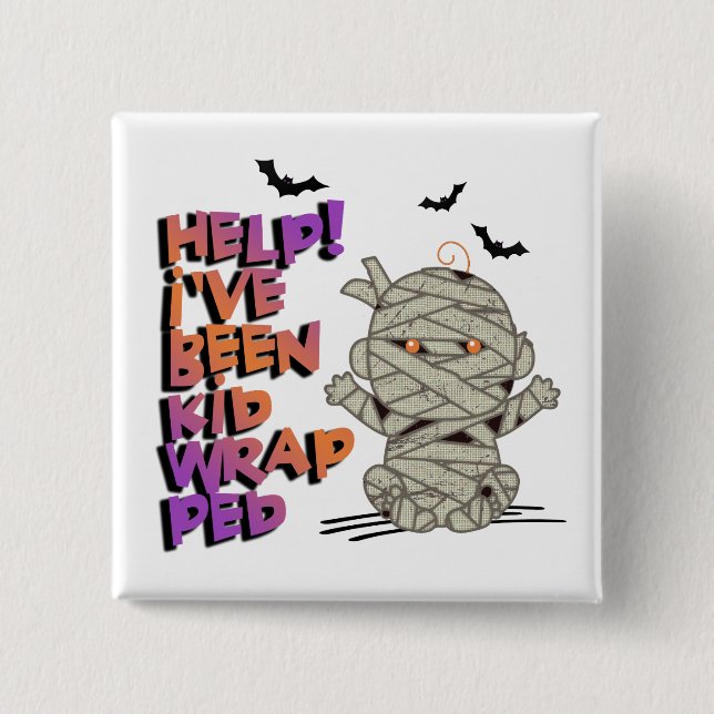 Chapa Cuadrada Divertido niño envuelto mamá Naranja bebé ID683 (Anverso)