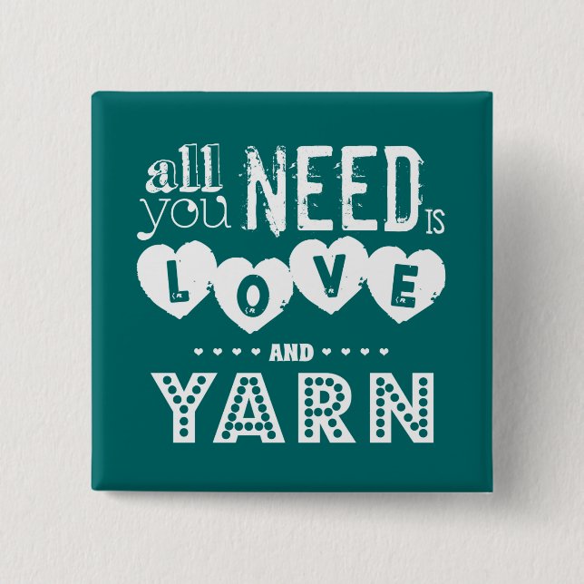 Chapa Cuadrada Divertido todo lo que usted necesita es amor e (Anverso)