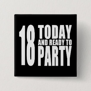 Chapa Cuadrada Divertidos cumpleaños número 18 : 18 Hoy y listo