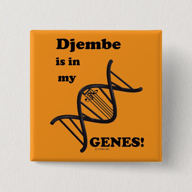 Chapa Cuadrada Djembe Está En Mis Genes (Anverso)