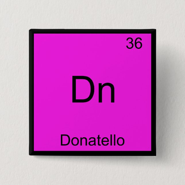 Chapa Cuadrada Dn - Camiseta de Donatello con símbolo de elemento (Anverso)
