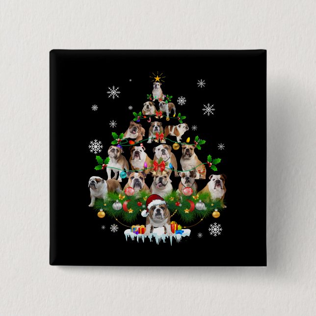 Chapa Cuadrada Dog Lovers | Ornamentos de árbol de Navidad de Bul (Anverso)