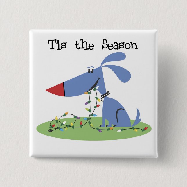 Chapa Cuadrada Dog Tis the Season Holiday Tshirts and Gifts (Anverso)