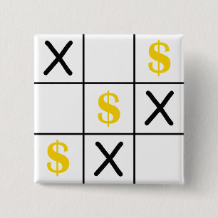 Chapa Cuadrada Dollar Tic Tac Toe