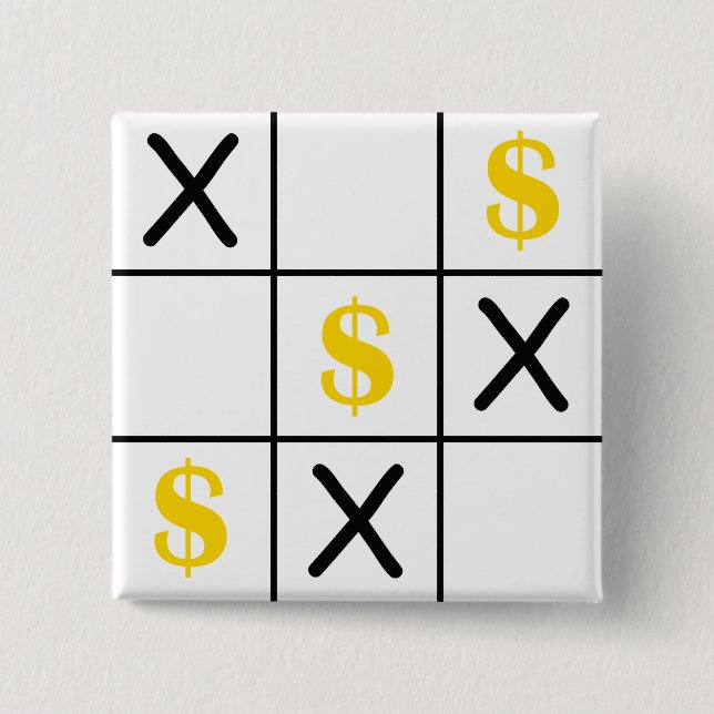 Chapa Cuadrada Dollar Tic Tac Toe (Anverso)