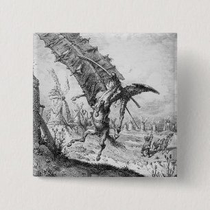 Chapa Cuadrada Don Quijote y los molinoes de viento