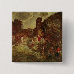 Chapa Cuadrada Don Quijote y Sancho Panza, c.1865