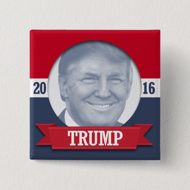 Chapa Cuadrada Donald Trump 2016 (Anverso)