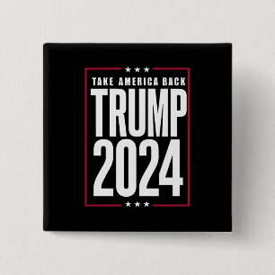 Chapa Cuadrada Donald Trump 2024 Recuperemos América Elección