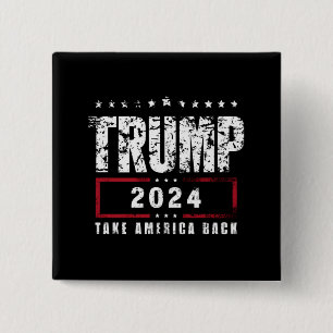 Chapa Cuadrada Donald Trump 2024 Recuperemos América Elecciones 