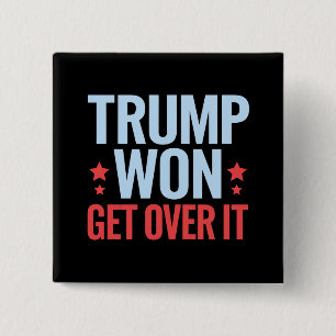 Chapa Cuadrada Donald Trump Ganó Acéptalo 2024 Trump Ganó