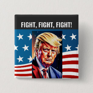 CHAPA CUADRADA DONALD TRUMP, LUCHA, LUCHA, LUCHA