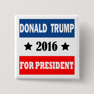 Chapa Cuadrada Donald Trump para el presidente 2016