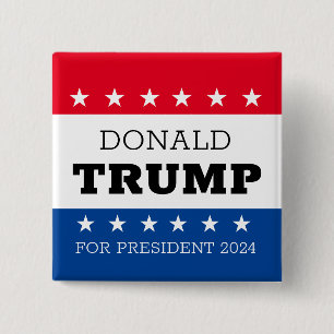 Chapa Cuadrada Donald Trump para presidente 2024