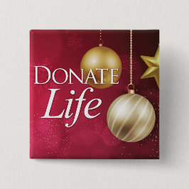 Chapa Cuadrada Donar vida, donar órganos, clavija de solapa,