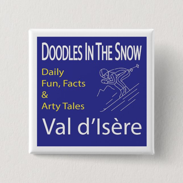 Chapa Cuadrada "Doodle in the Snow" button (badge) (Anverso)