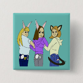 Chapa Cuadrada Dos conejitos y un gatito