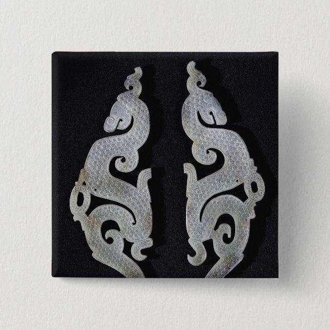Chapa Cuadrada Dos dragones, c.475-221 A.C. (Anverso)