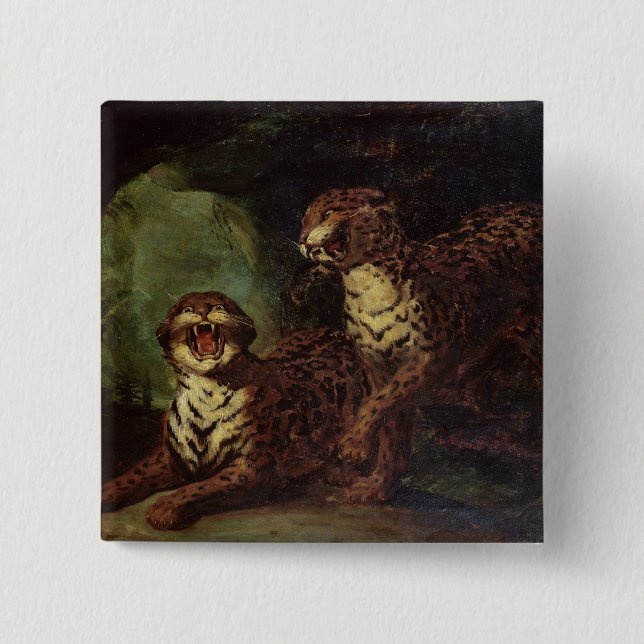 Chapa Cuadrada Dos leopardos, C. 1820 (Anverso)