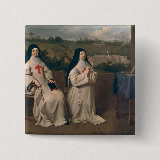 Chapa Cuadrada Dos monjas (Anverso)