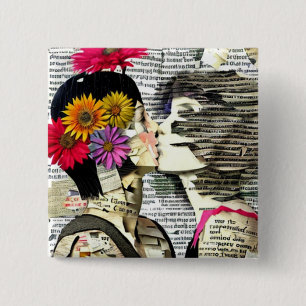 Chapa Cuadrada Dos mujeres enamoradas   Beso del Orgullo