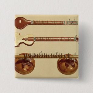 Chapa Cuadrada Dos sitars y un vina del rudra, indio, del