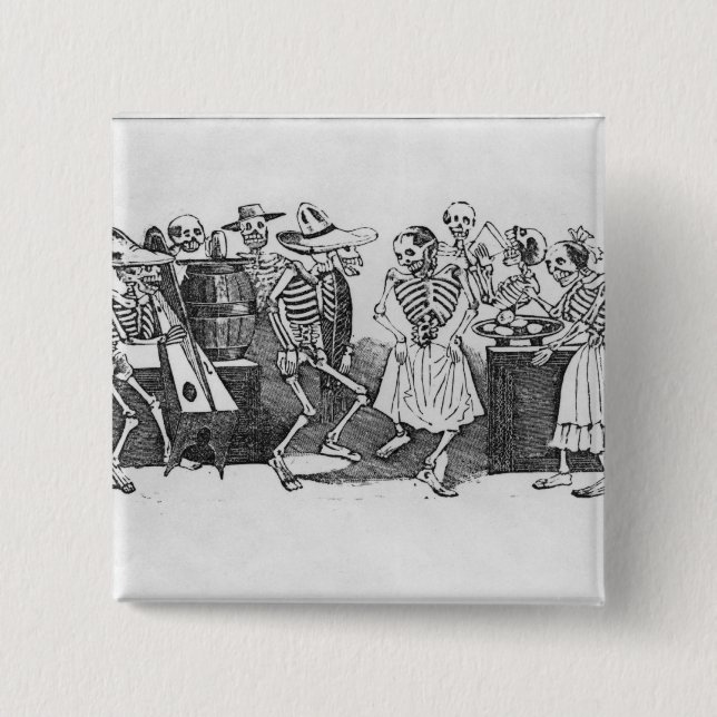 Chapa Cuadrada D'outretombe de Calavera du jarabe (Anverso)